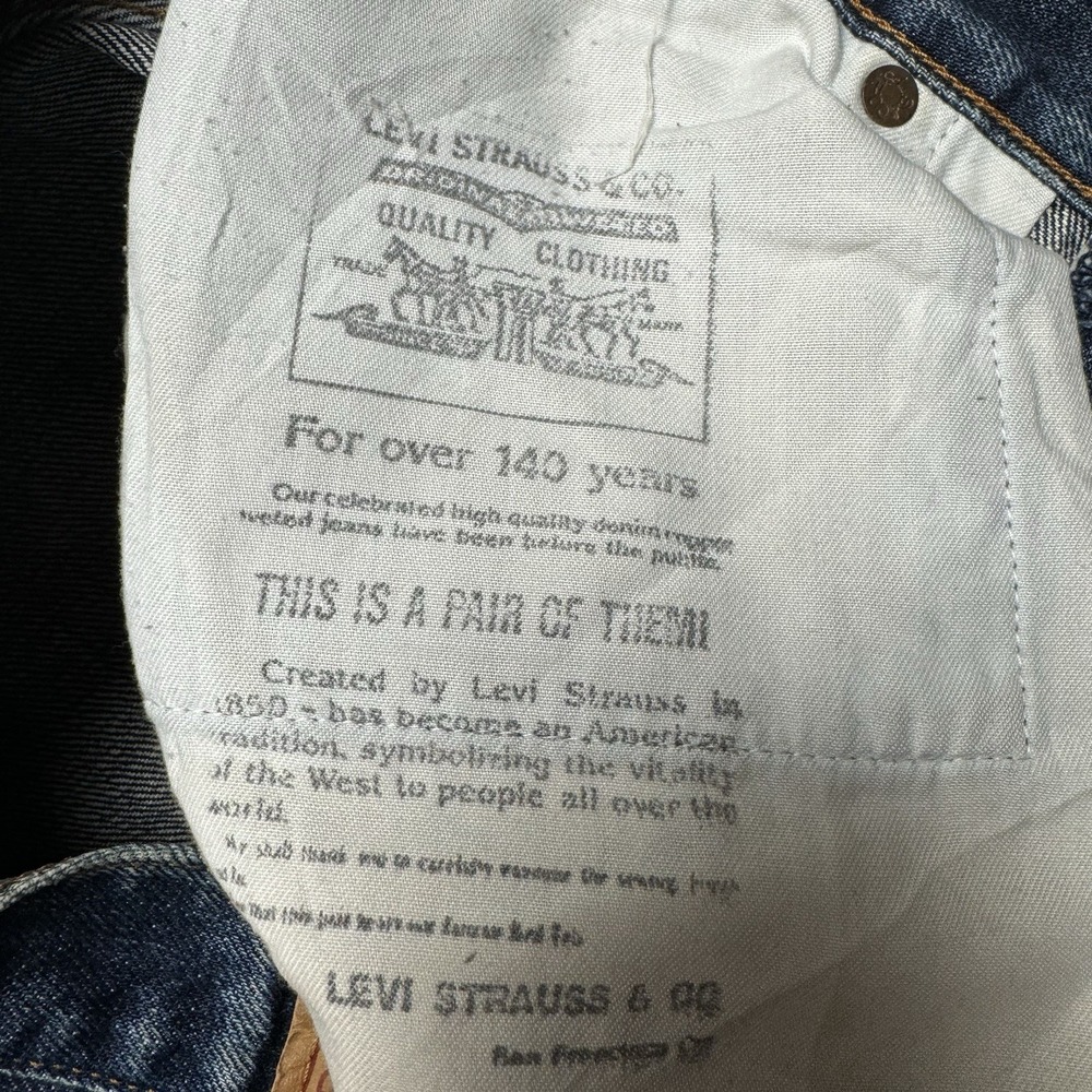 Vintage Levi's 502xx Jeans Mens 32x30 Blue Custom Patchwork Big E Talon Zip - Picture 11 of 16